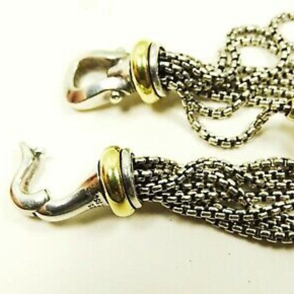 DAVID YURMAN Sterling Silver 18K Yellow Gold FW White Pearls Necklace